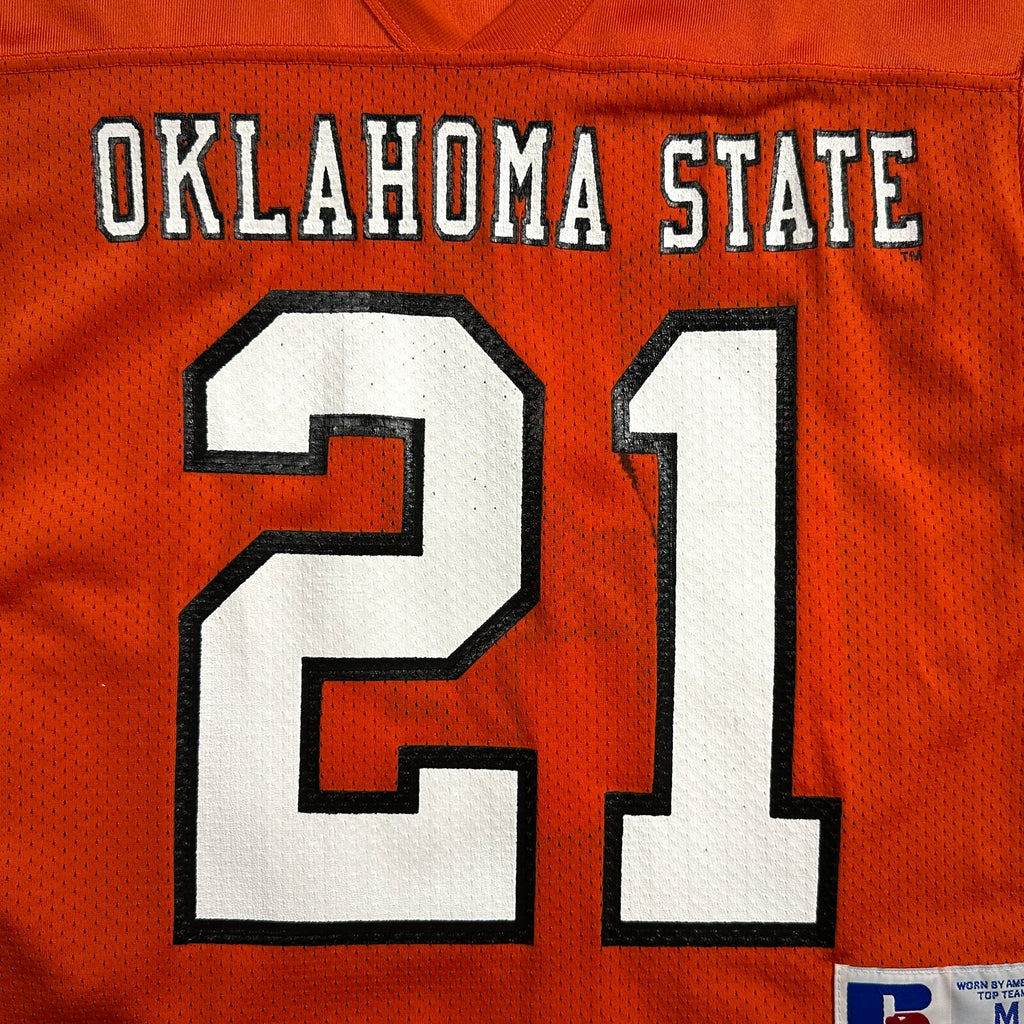 1988 Russell NCAA Team-Issued Jersey Oklahoma State Cowboys Barry Sanders Autograph JSA
