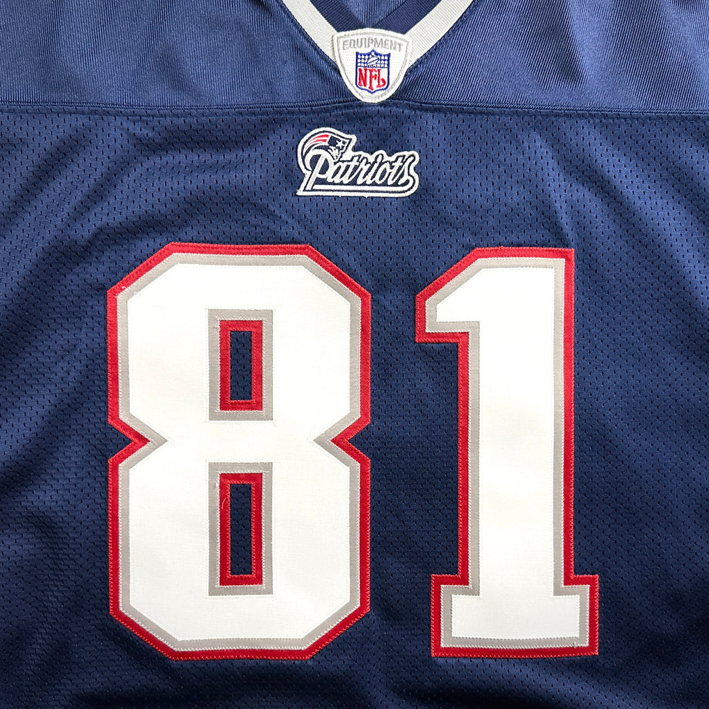 2007 Reebok NFL Authentic Jersey New England Patriots Randy Moss Blue Home Sz. 52