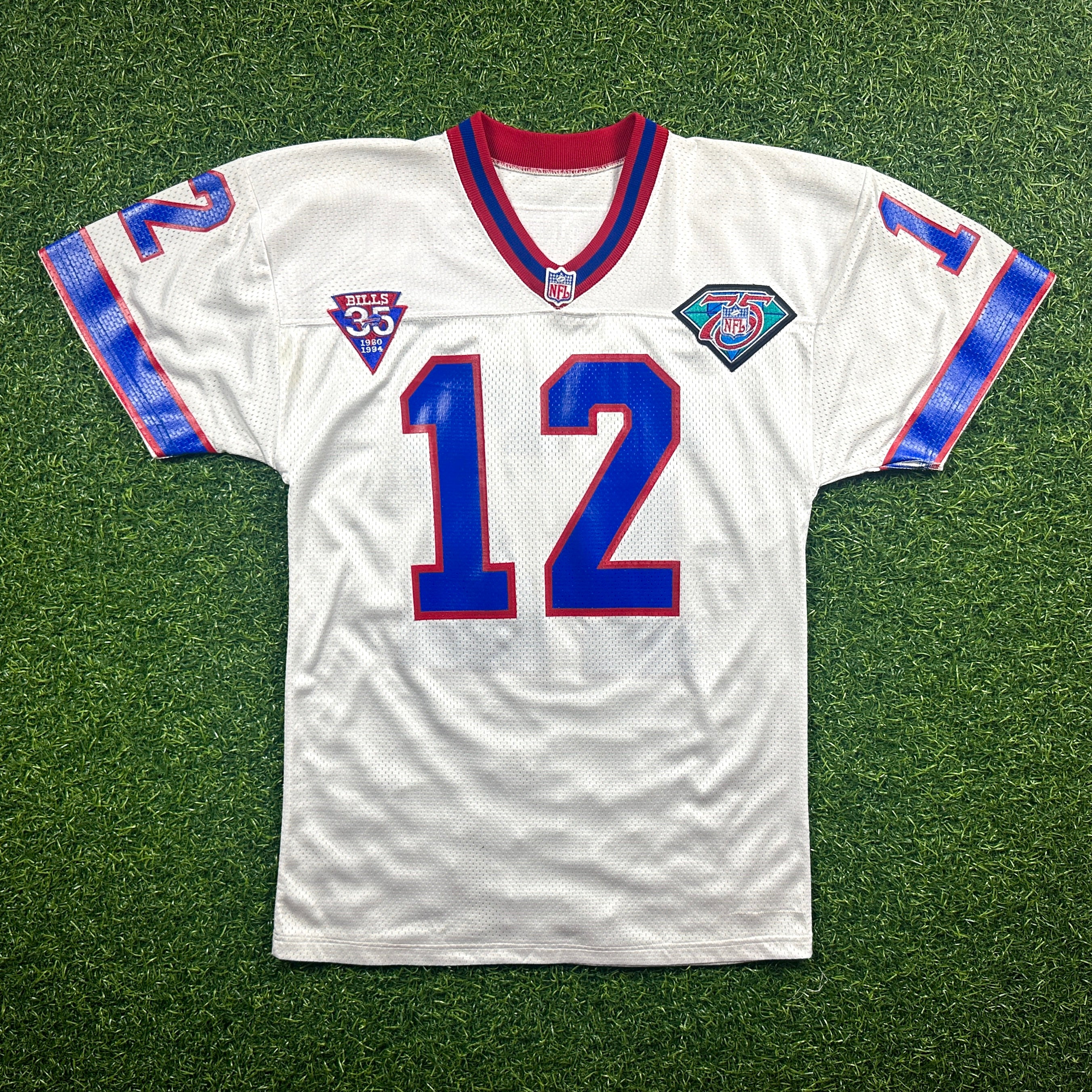 1994 Ripon Athletic NFL Authentic Jersey Buffalo Bills White Jim Kelly Sz. 44 (L)