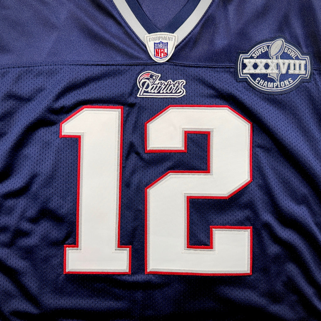 2004 Reebok NFL Authentic Jersey New England Patriots Tom Brady Sz 52 Super Bowl