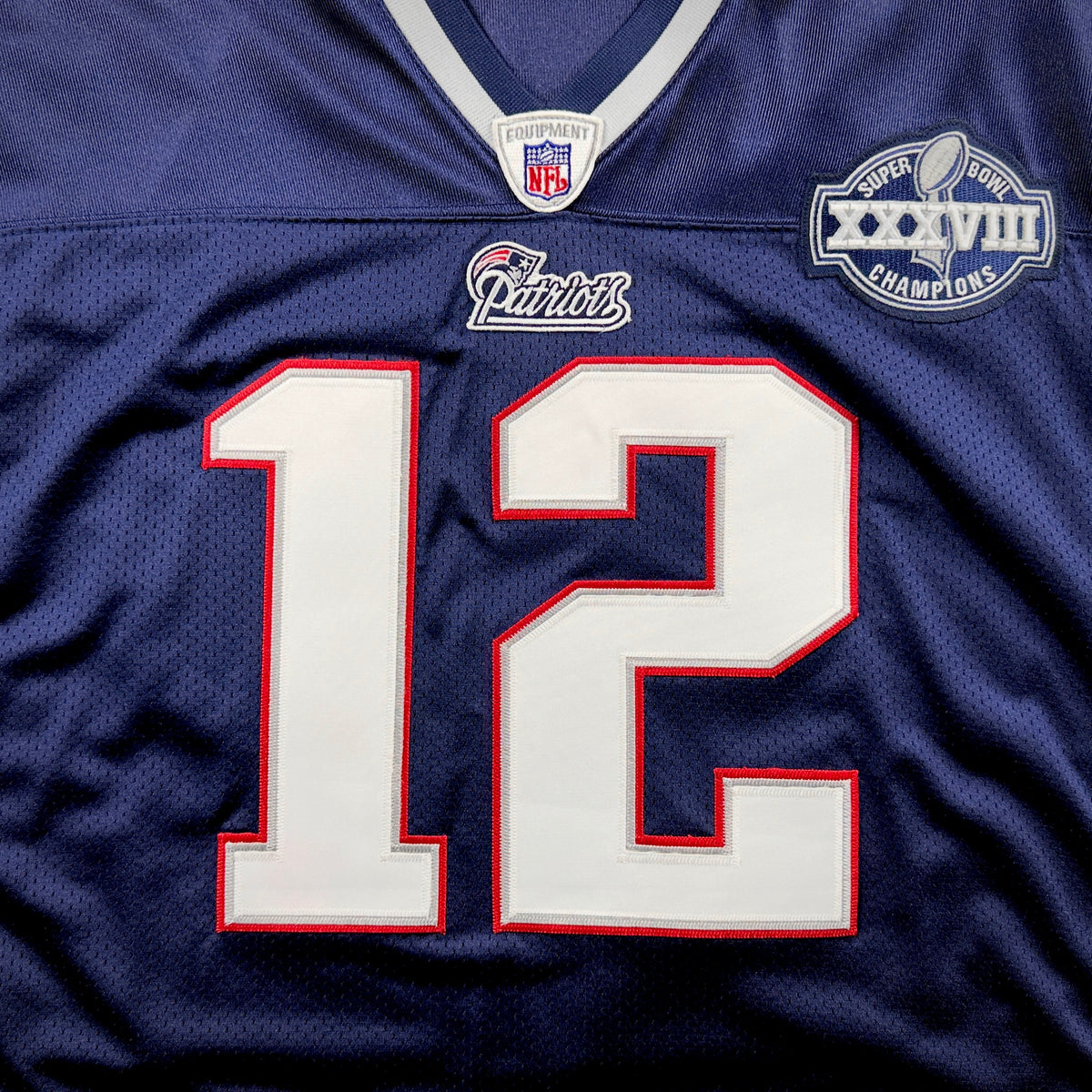 2004 Reebok NFL Authentic Jersey New England Patriots Tom Brady Sz 52 Super Bowl