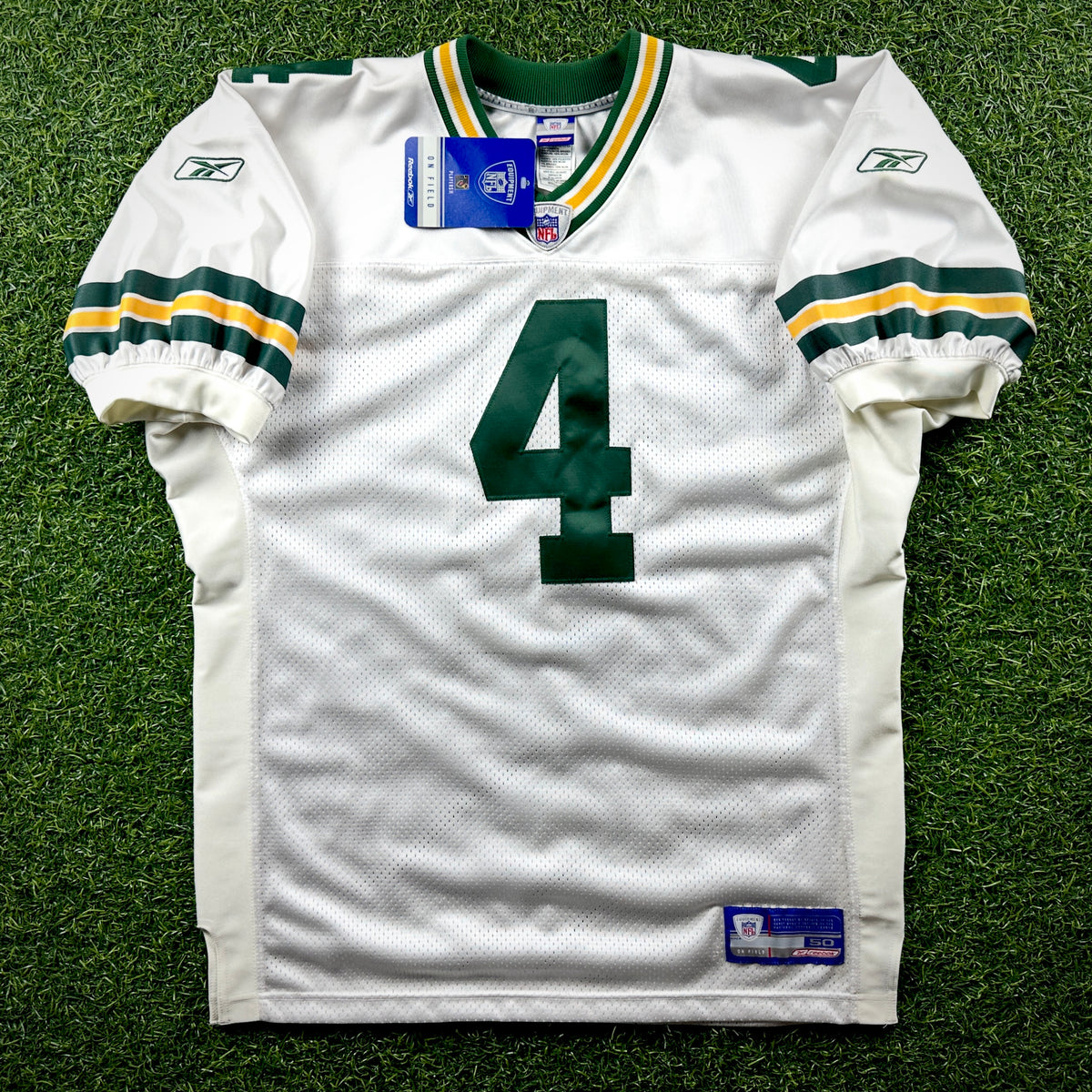 New! 2002 Reebok NFL Authentic Jersey Green Bay Packers Brett Favre Sz. 50 White NWT Vintage