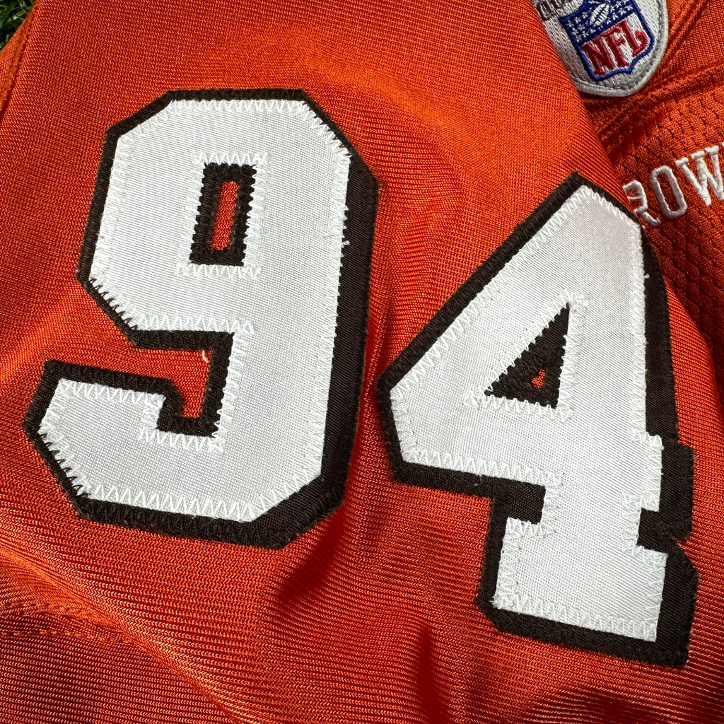 2003 Reebok NFL Authentic Team-Issued Jersey Cleveland Browns Gerard Warren Sz. 46 Orange Alternate