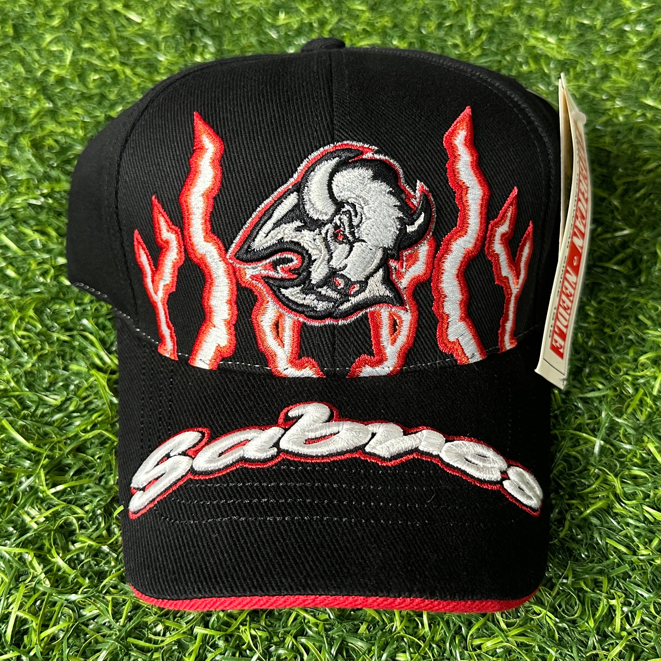 1996 American Needle NHL Strapback Hat Buffalo Sabres Flames Goathead NWT
