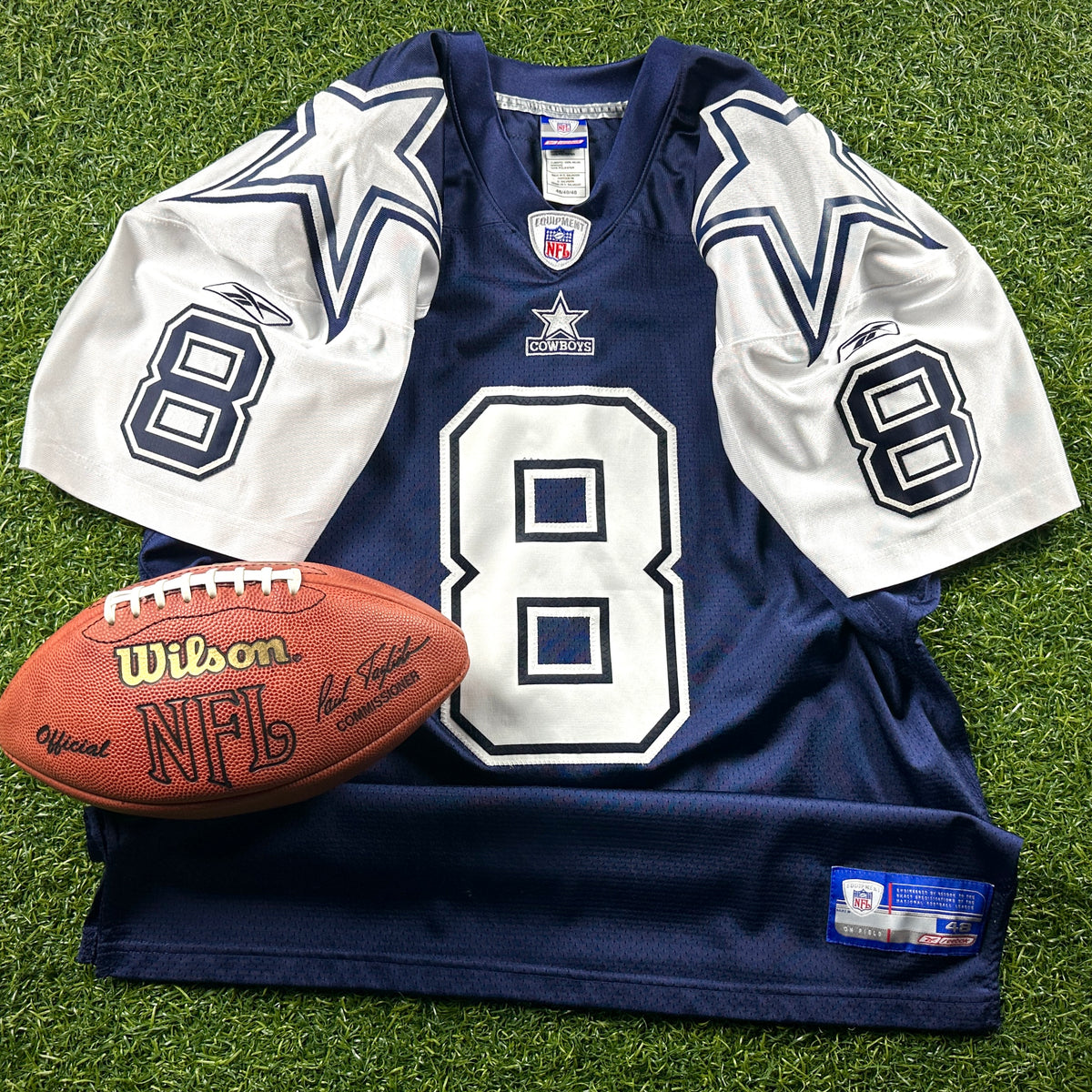 Reebok NFL Authentic Jersey Dallas Cowboys Troy Aikman Sz. 48 Throwback Double Star