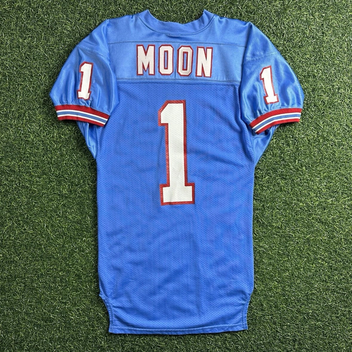 1991 Russell NFL Team Issued Game Jersey Houston Oilers Warren Moon Sz. 42 HOF