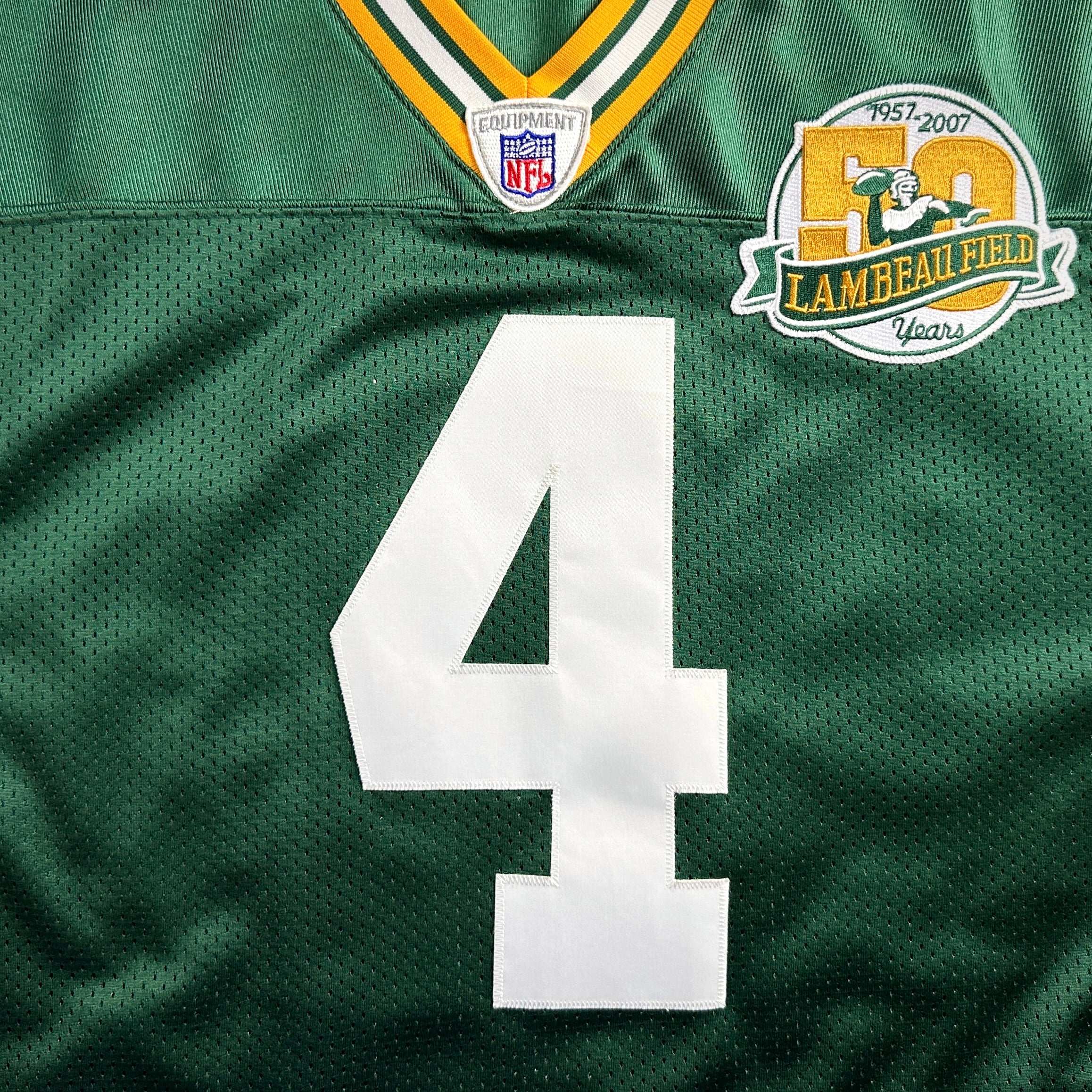 2007 Reebok NFL Authentic Jersey Green Bay Packers Brett Favre Sz. 48 Lambeau Patch