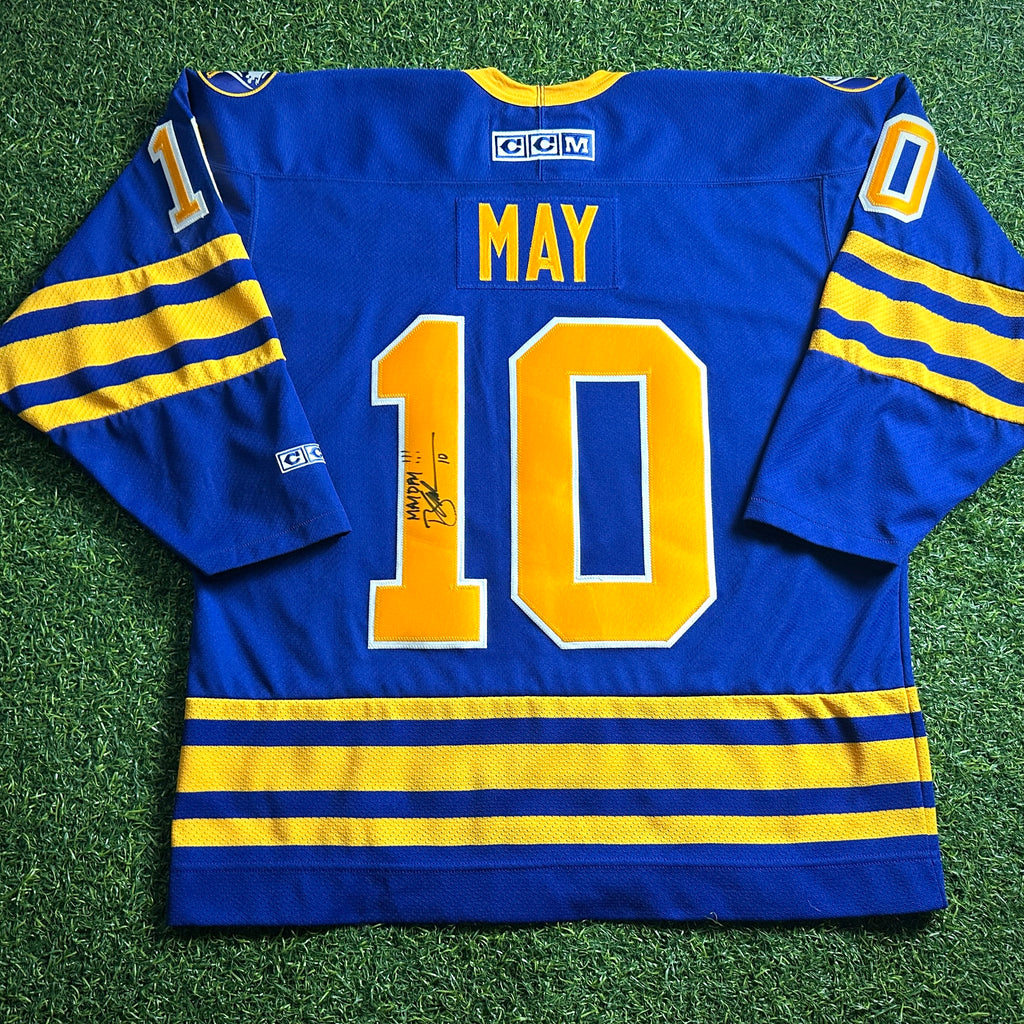 CCM NHL Jersey 1996 Buffalo Sabres Throwback Brad May Autograph Sz. L Vintage