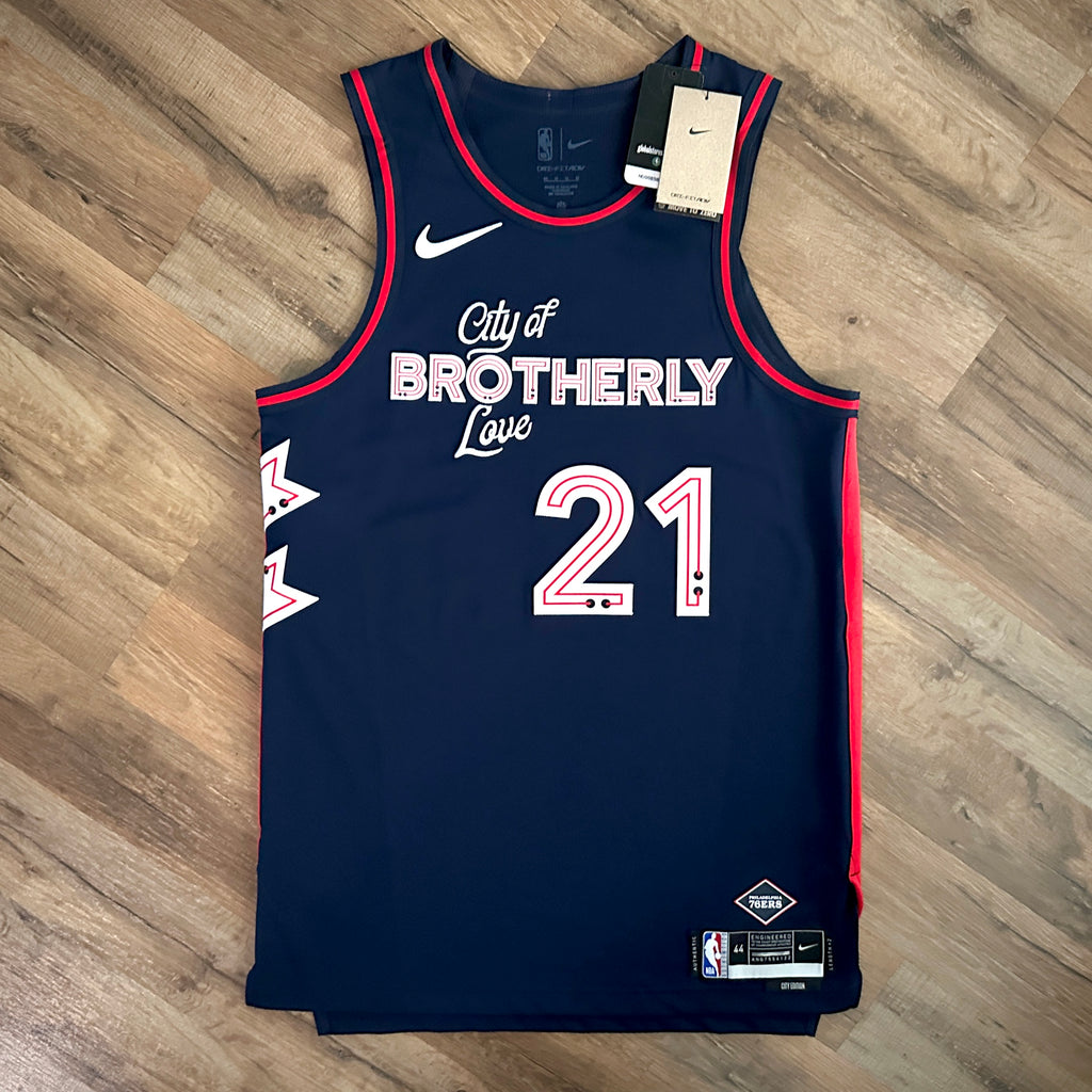 New! 2023 Nike NBA Authentic Jersey Philadelphia 75th Joel Embiid Sz. 44 M NWT