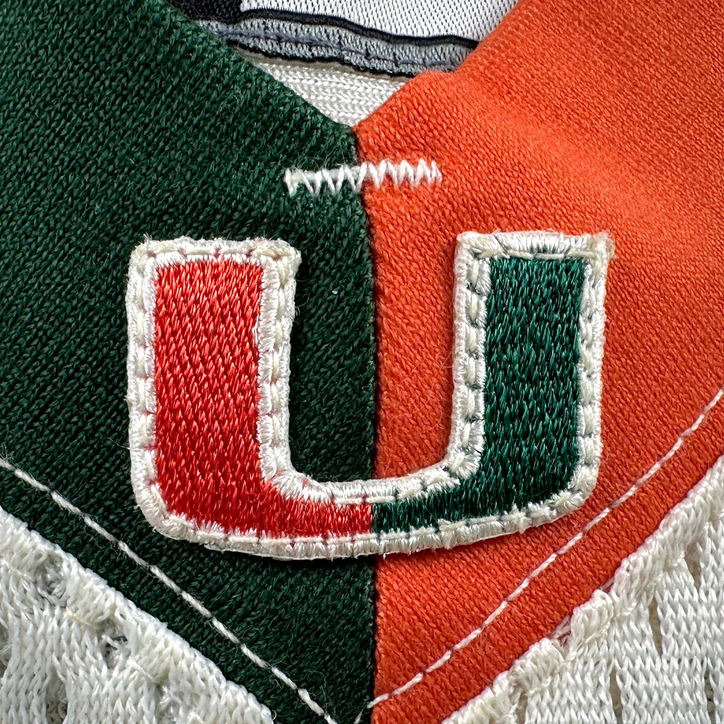 2000 Nike NCAA Game-Used Gator Bowl Jersey Miami Hurricanes Jarrell Weaver Sz. 48 Set 1