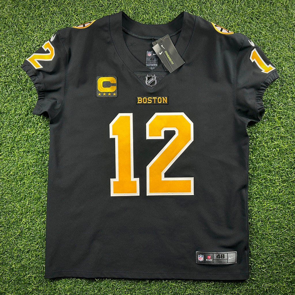 New! Nike NFL X NHL Vapor Elite Authentic Jersey Boston Bruins New England Patriots Tom Brady Sz. 48 Mashup