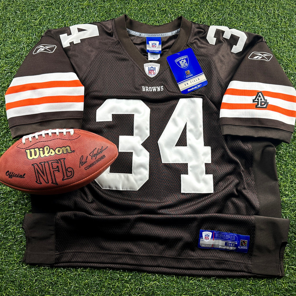 New! 2006 Reebok NFL Authentic Jersey Cleveland Browns Reuben Droughns Sz. 50 Vintage