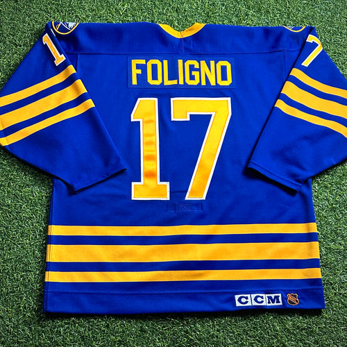1987 CCM NHL Center Ice Authentic Jersey Buffalo Sabres Mike Foligno 52 Vintage