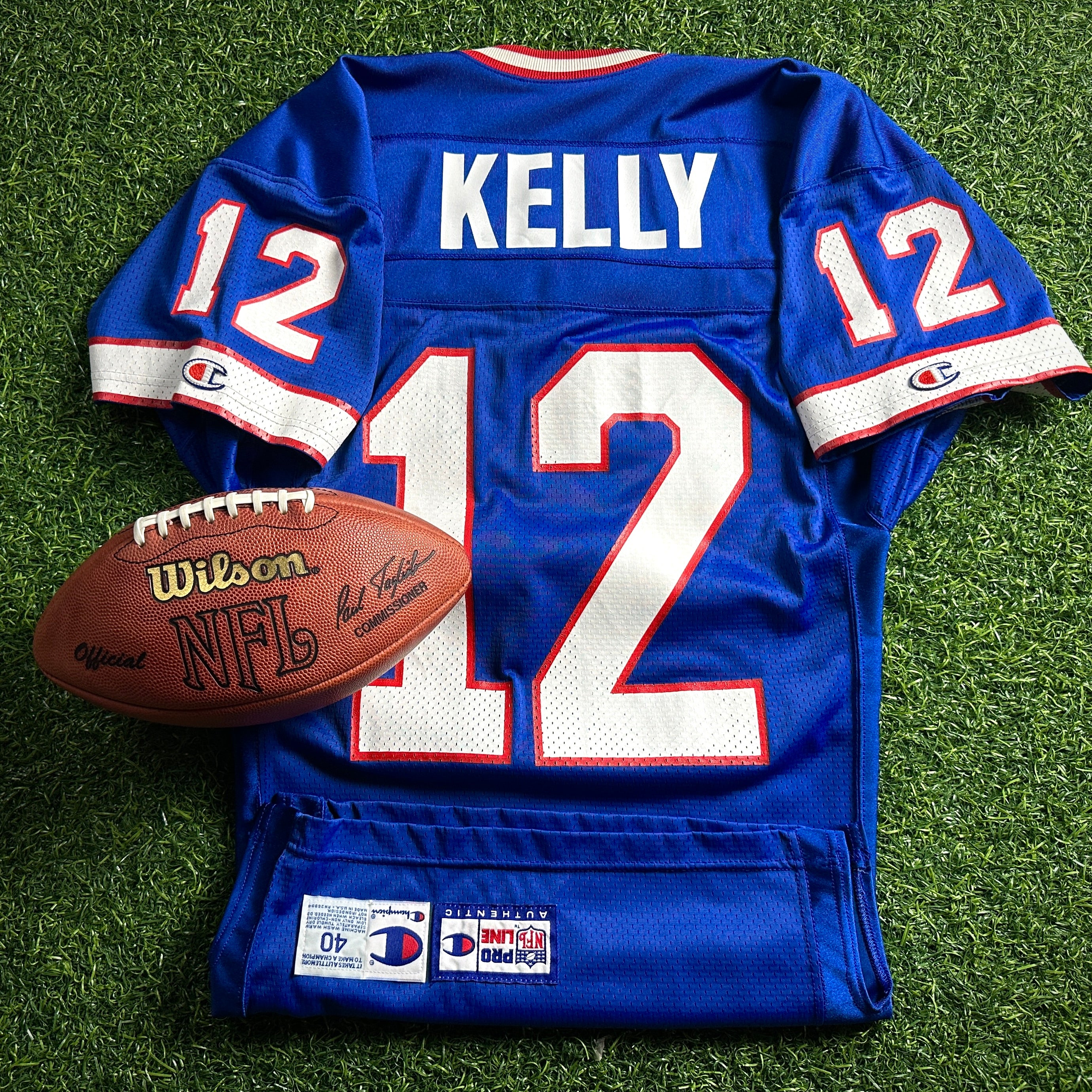 1995 Champion NFL Pro Line Authentic Jersey Buffalo Bills Jim Kelly Sz. 40