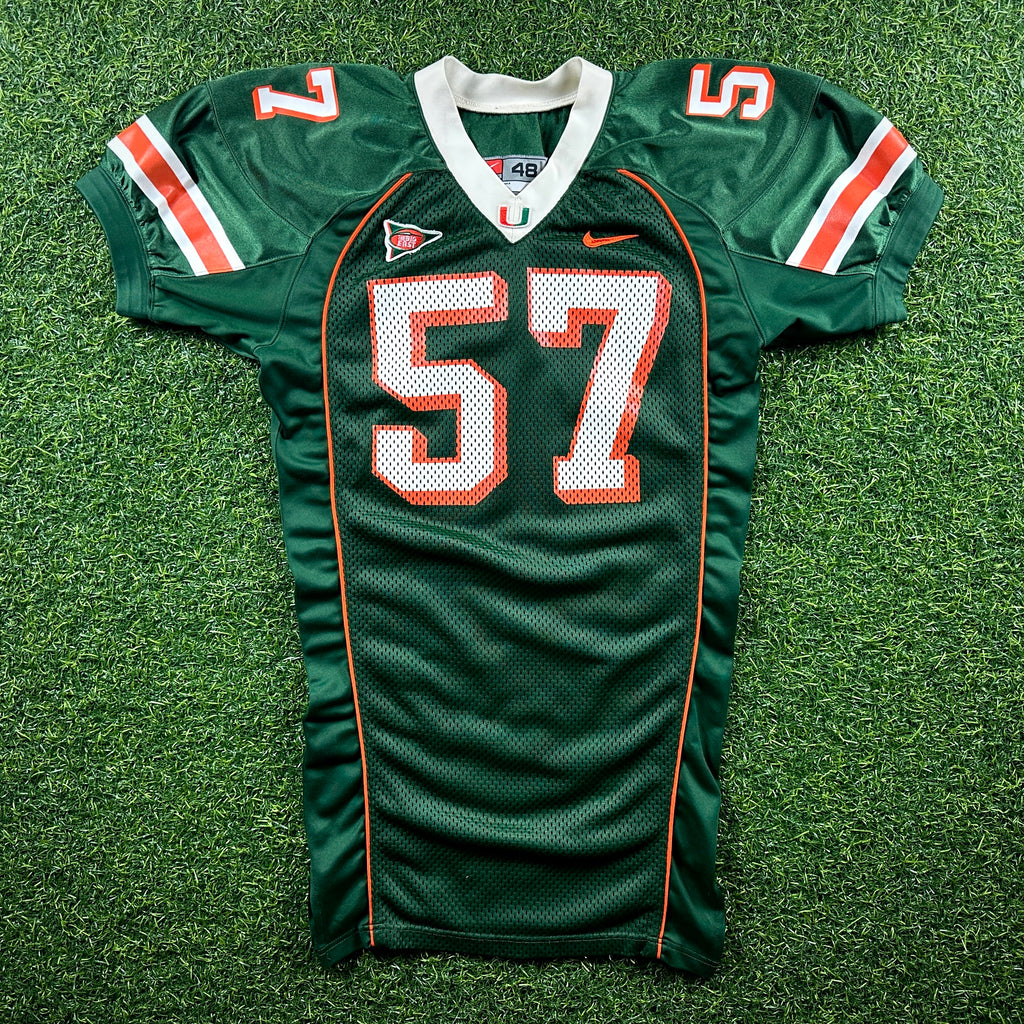 1999 Nike NCAA Game-Used Jersey Miami Hurricanes Jermell Weaver Sz. 48 Set 1