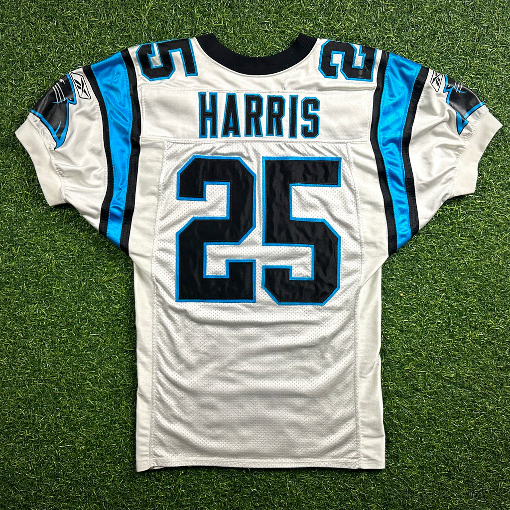 2004 Reebok NFL Game Used Worn Jersey Carolina Panthers Joey Harris Sz 40 Rookie