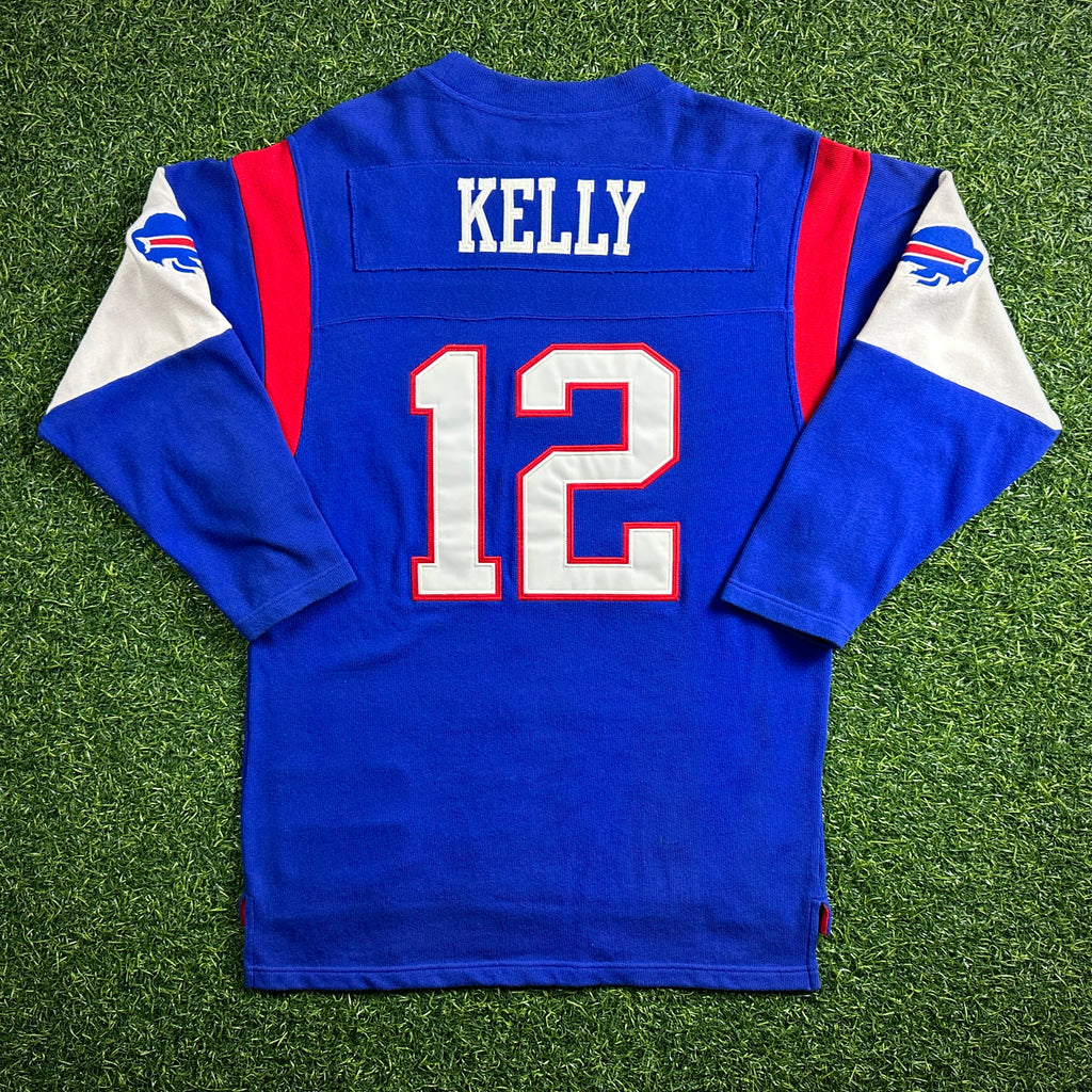2003 Reebok Gridiron Classics NFL Throwback Jersey Sweater Buffalo Bills Jim Kelly Sz. L Vintage