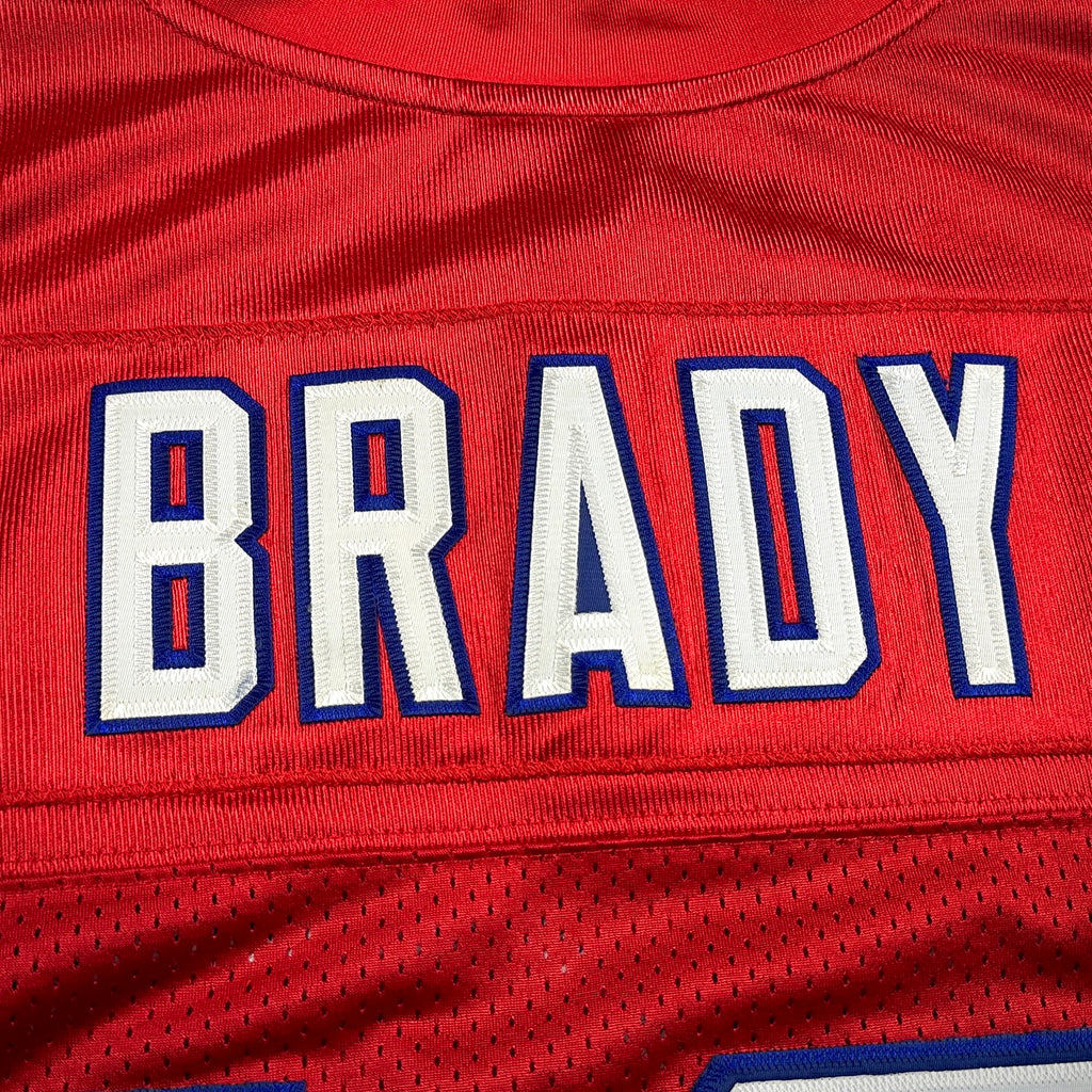 2011 Reebok NFL Authentic Red Throwback Jersey New England Patriots Tom Brady Sz. 52