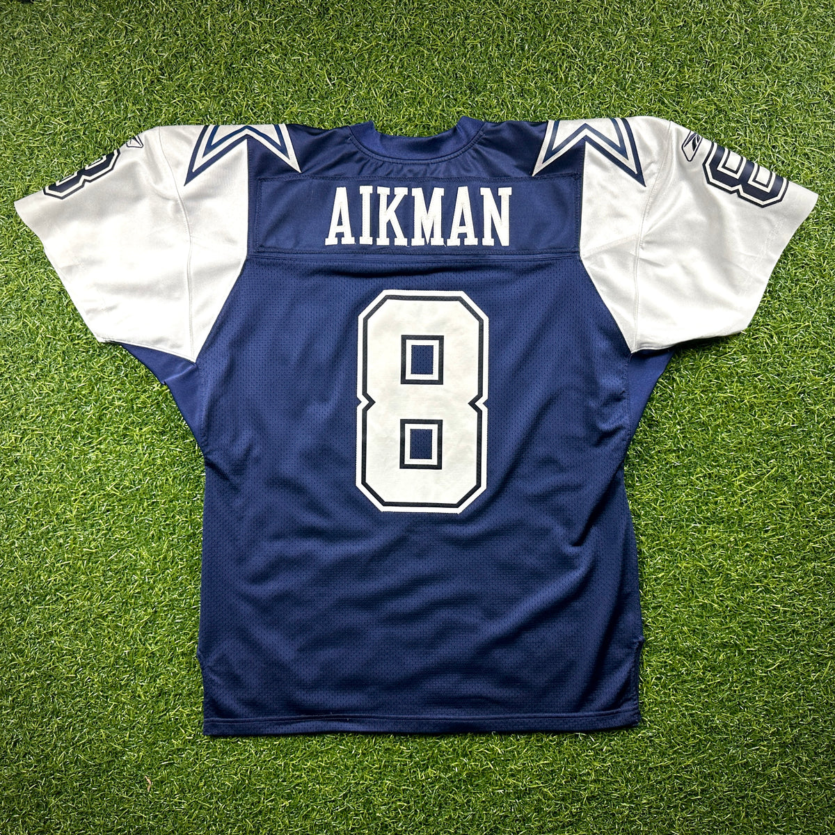 Reebok NFL Authentic Jersey Dallas Cowboys Troy Aikman Sz. 48 Throwback Double Star