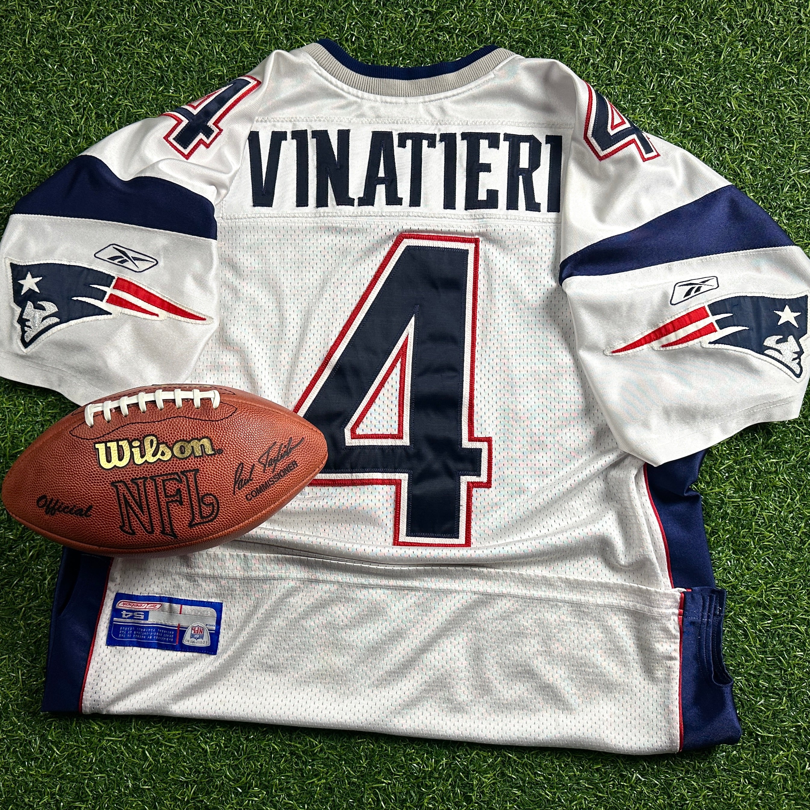 2002 Reebok NFL Authentic Jersey New England Patriots Adam Vinatieri Sz. 54 HOF