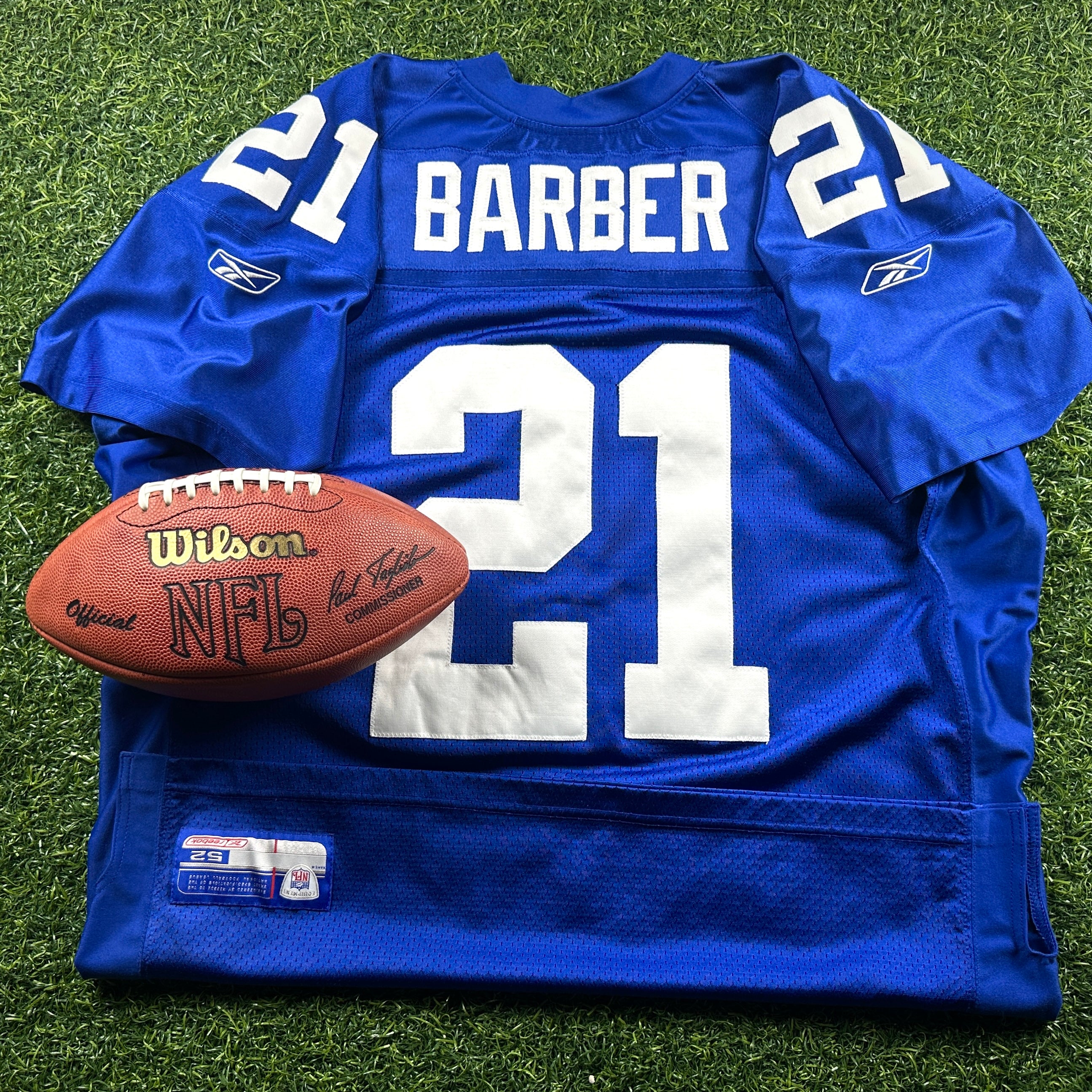2002 Reebok NFL Authentic Jersey New York Giants Tiki Barber Sz. 52 Vintage