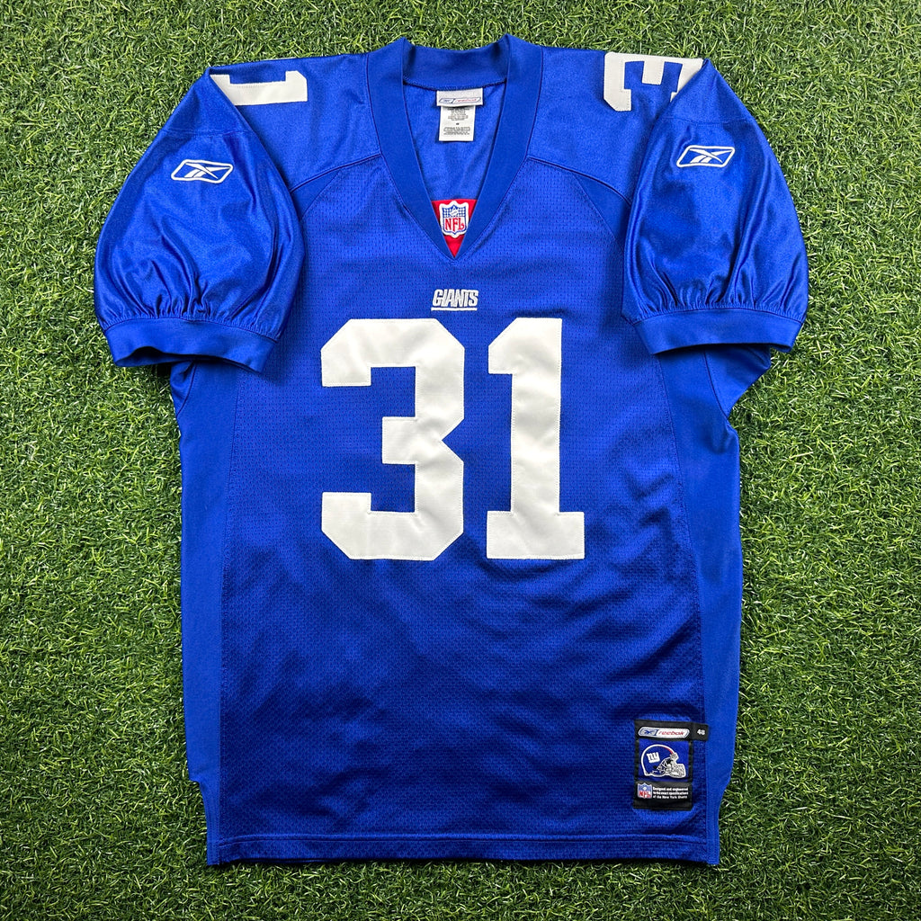 2001 Reebok NFL Authentic Jersey New York Giants Jason Sehorn Sz. 48 Helmet Tag