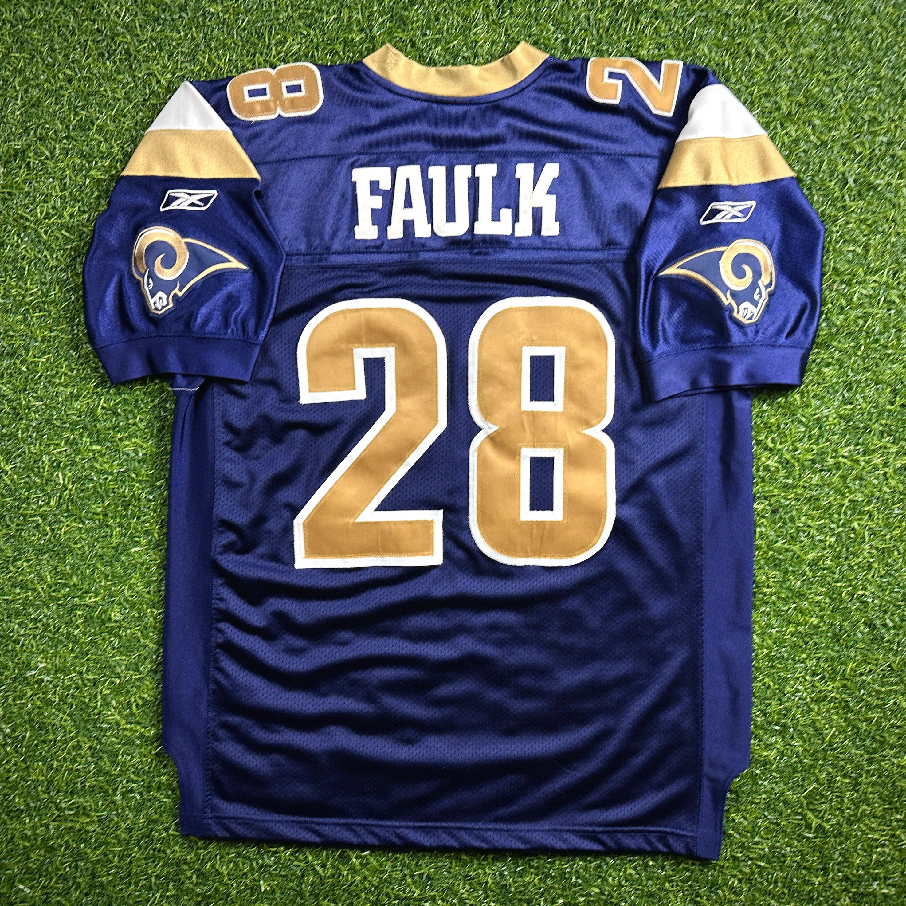 2004 Reebok NFL Authentic Jersey St. Louis Rams Marshall Faulk Sz 52 Vintage HOF
