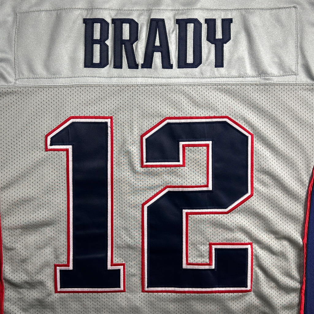 2003 Reebok NFL Authentic Jersey New England Patriots Tom Brady Sz. 48 Silver Alternate