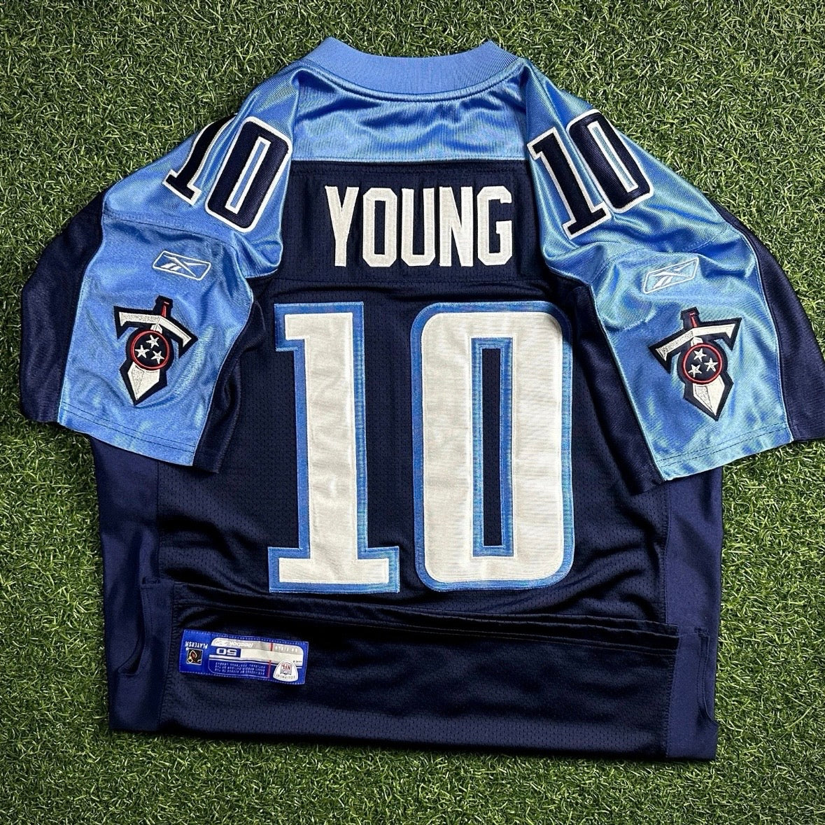 2006 Reebok NFL Authentic Rookie Jersey Tennessee Titans Vince Young Sz. 50 VTG
