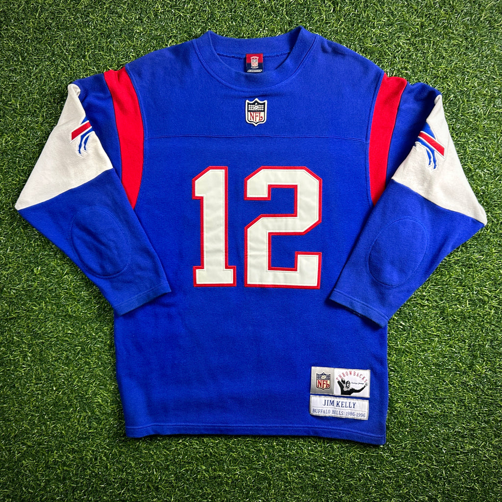 2003 Reebok Gridiron Classics NFL Throwback Jersey Sweater Buffalo Bills Jim Kelly Sz. L Vintage
