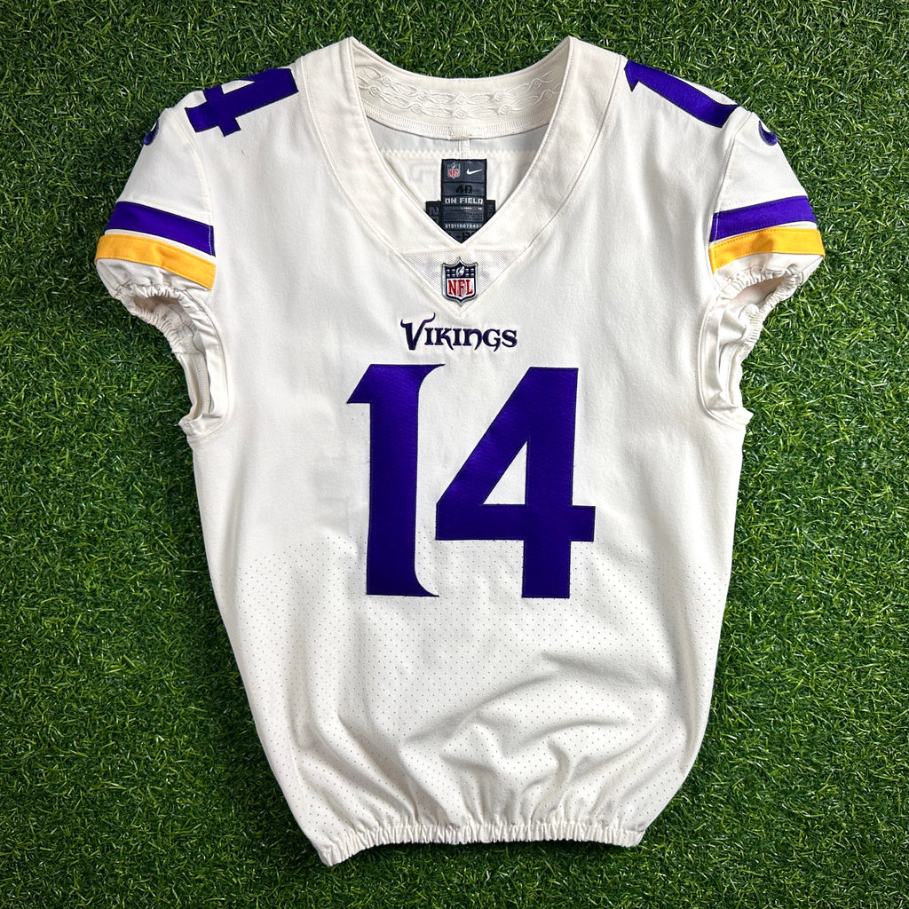 2017 Nike NFL Game Used Worn Away Jersey Minnesota Vikings Sz. 40 L-BK Patriots