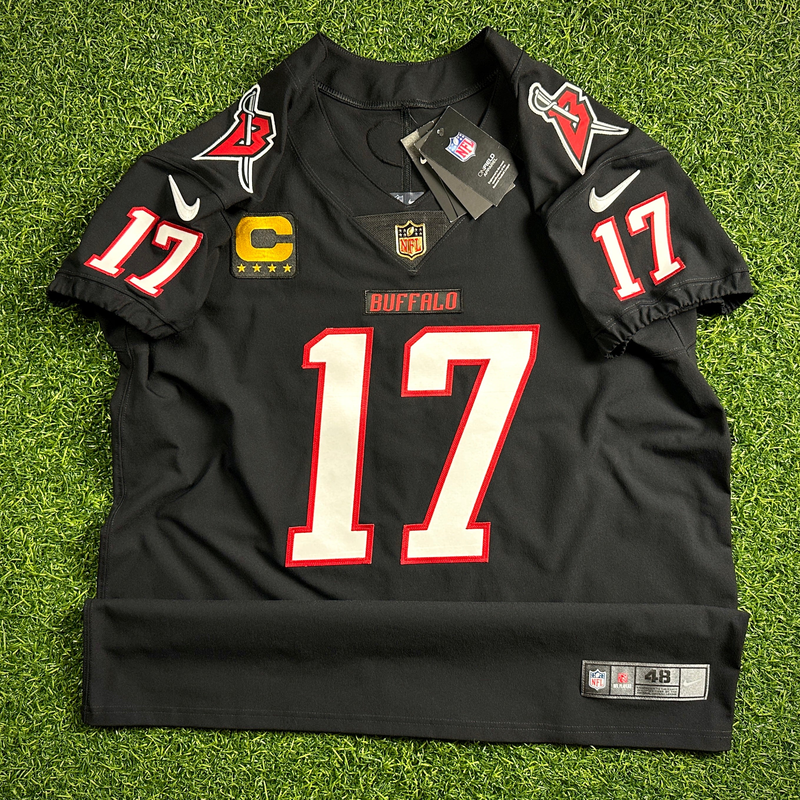 New! Nike NFL X NHL Vapor Elite Authentic Jersey Buffalo Bills Sabres Josh Allen Sz. 48