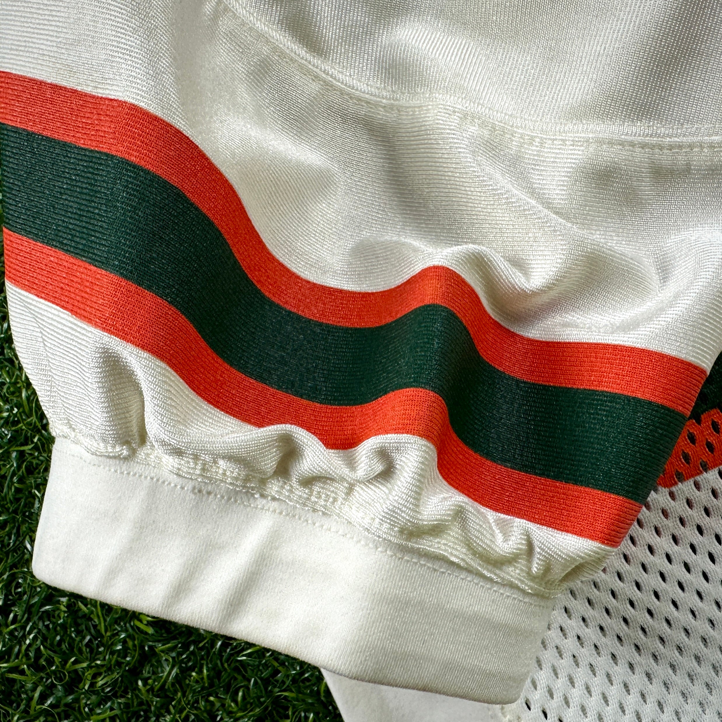 2000 Nike NCAA Game-Used Gator Bowl Jersey Miami Hurricanes Jarrell Weaver Sz. 48 Set 1
