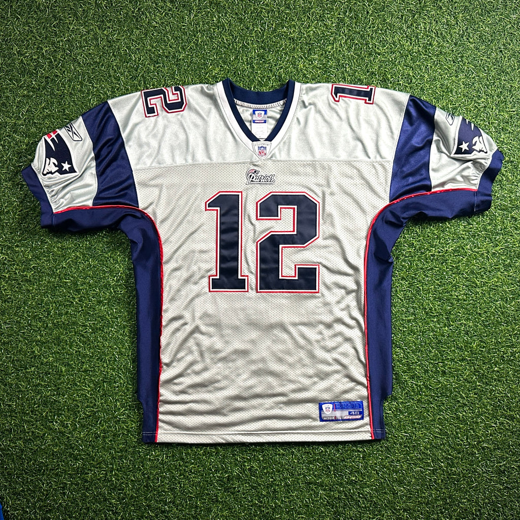 2003 Reebok NFL Authentic Jersey New England Patriots Tom Brady Sz. 48 Silver Alternate