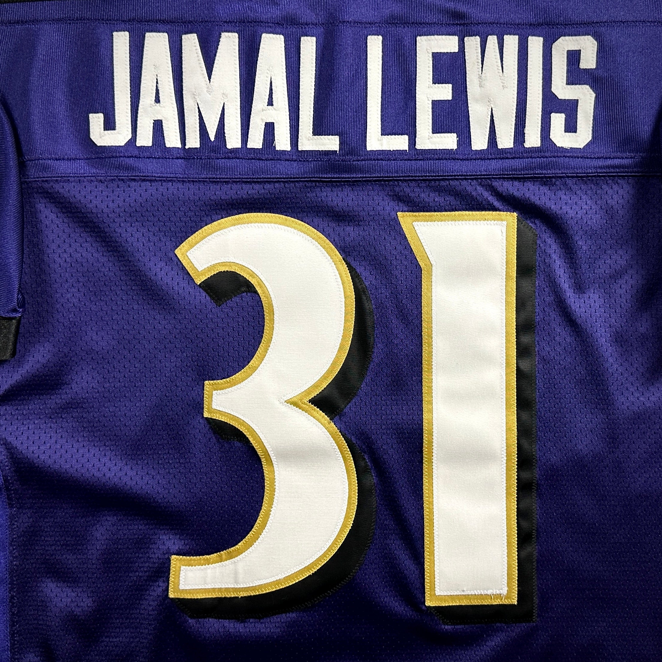 2001 Reebok NFL Authentic Jersey Baltimore Ravens Jamal Lewis Sz. 48 Helmet Tag