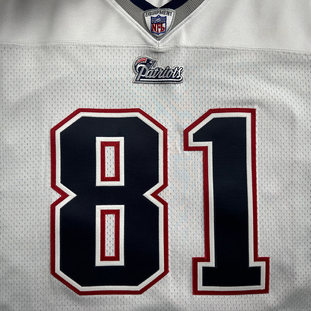 2007 Reebok NFL Authentic Jersey New England Patriots Randy Moss White Away Sz. 52