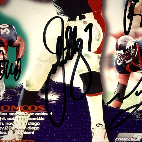 1998 NFL Autograph 8x10 Photo Denver Broncos 9 Players JSA COA