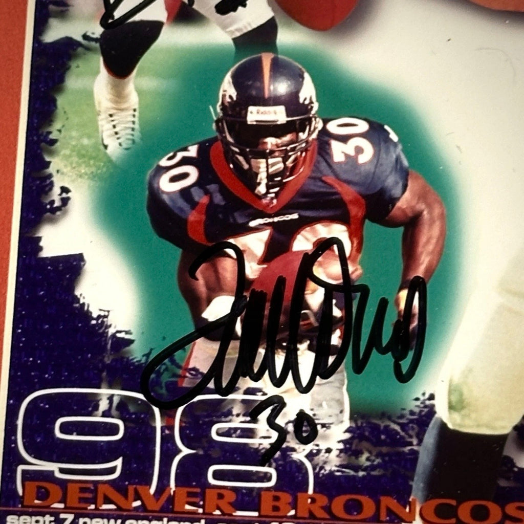 1998 NFL Autograph 8x10 Photo Denver Broncos 9 Players JSA COA