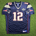 2004 Reebok NFL Authentic Jersey New England Patriots Tom Brady Sz 52 Super Bowl