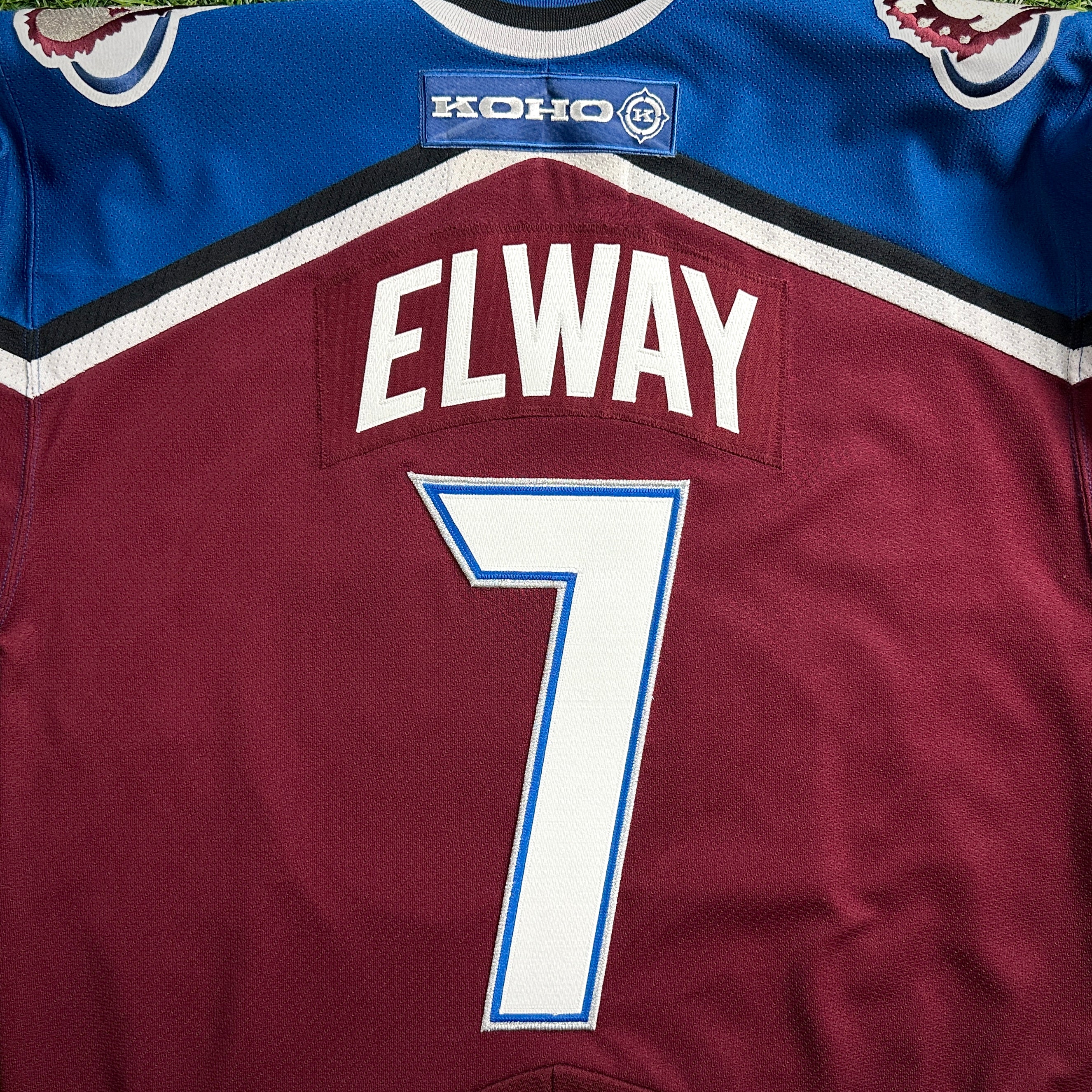 Koho NHL X NFL Mashup Jersey Colorado Avalanche John Elway Sz. L Denver Broncos