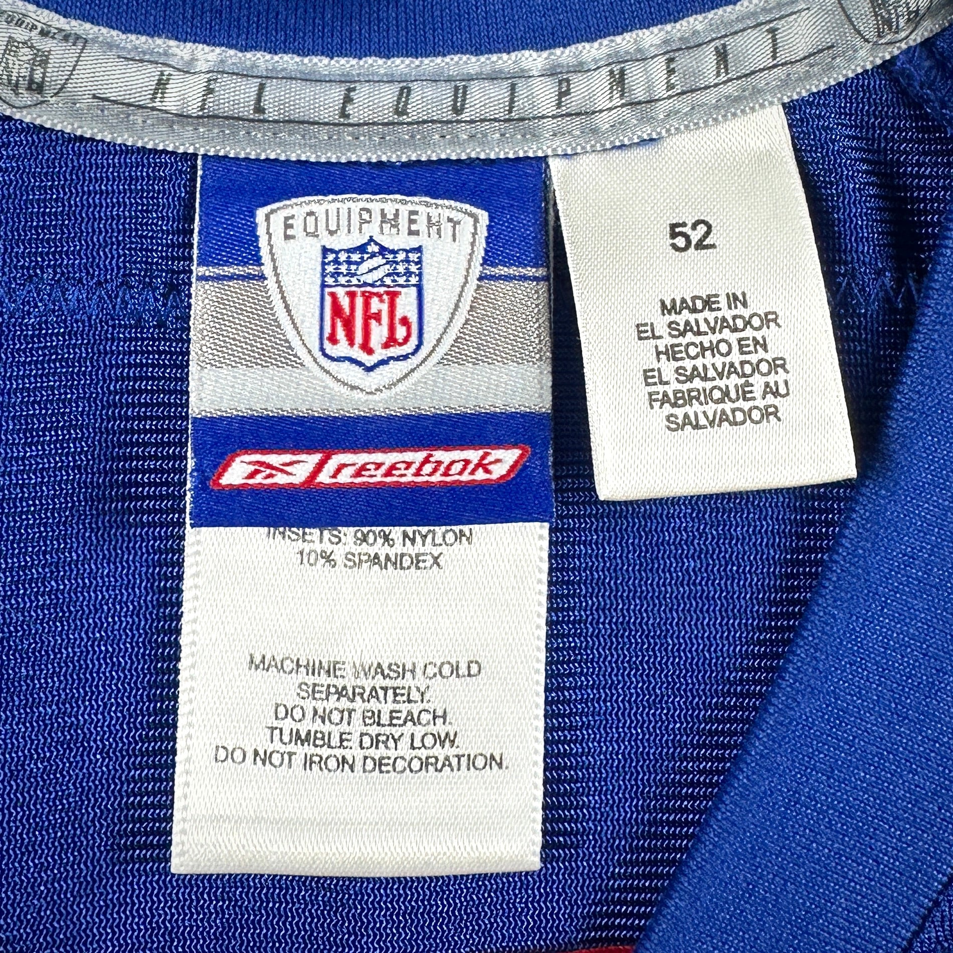 2002 Reebok NFL Authentic Jersey New York Giants Tiki Barber Sz. 52 Vintage
