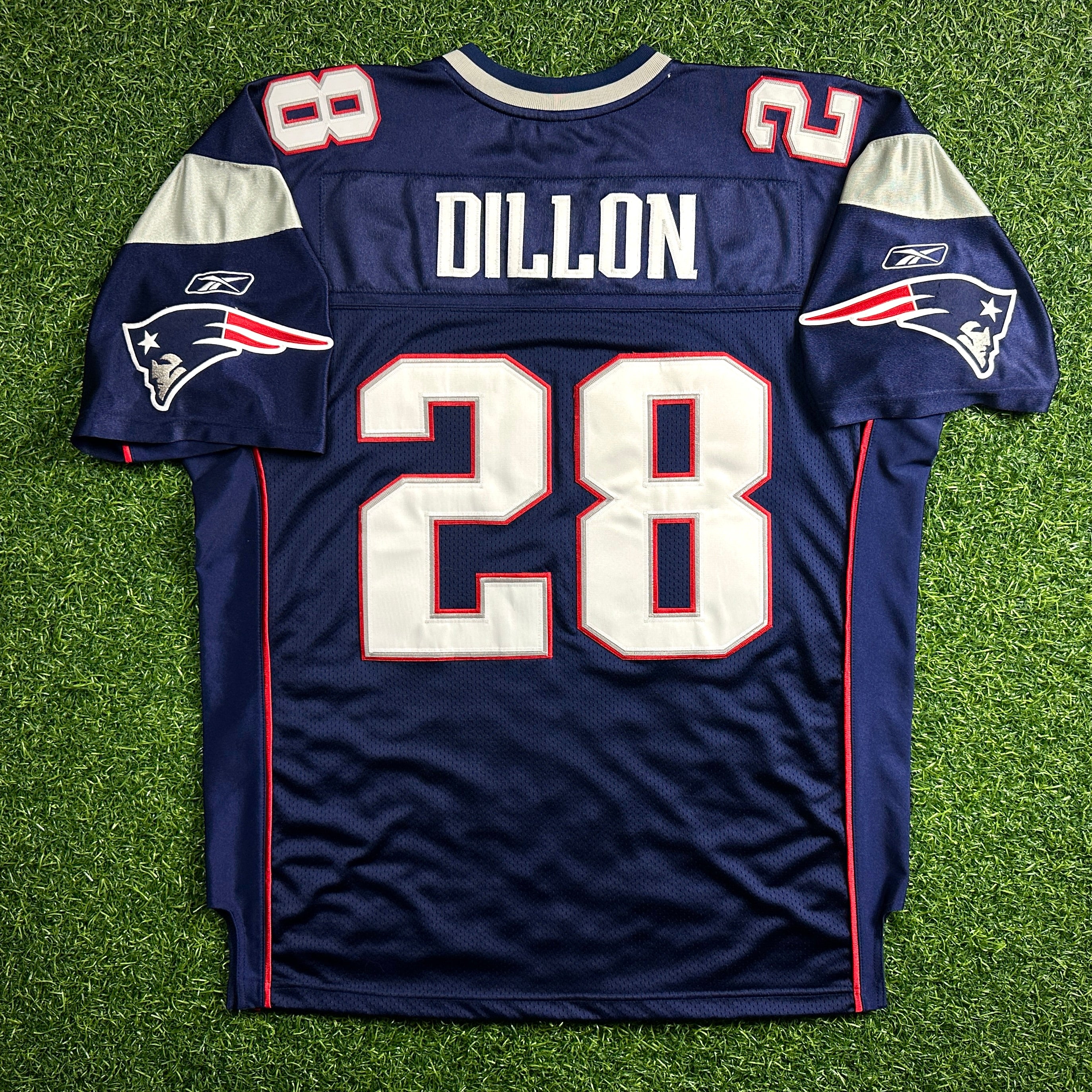 2004 Reebok NFL Authentic Jersey New England Patriots Corey Dillon Sz. 52 XXXVIII Banner Night