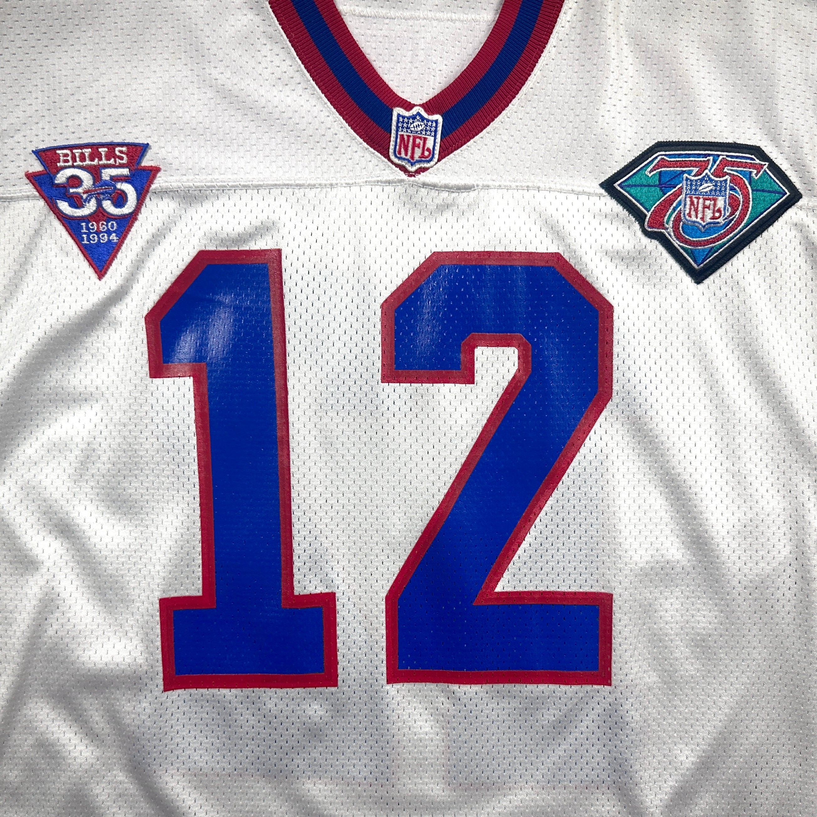 1994 Ripon Athletic NFL Authentic Jersey Buffalo Bills White Jim Kelly Sz. 44 (L)
