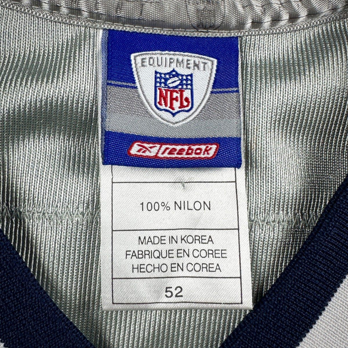 2003 Reebok NFL Authentic Jersey New England Patriots Tom Brady Sz. 52 Silver Alternate