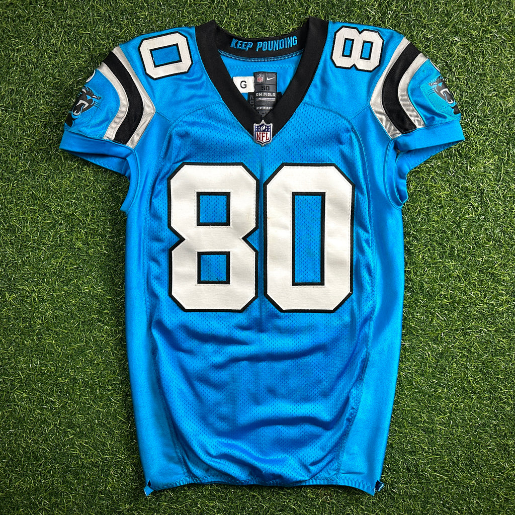 2018 Nike NFL Game Used Worn Jersey Carolina Panthers Ian Thomas Rookie Sz. 50