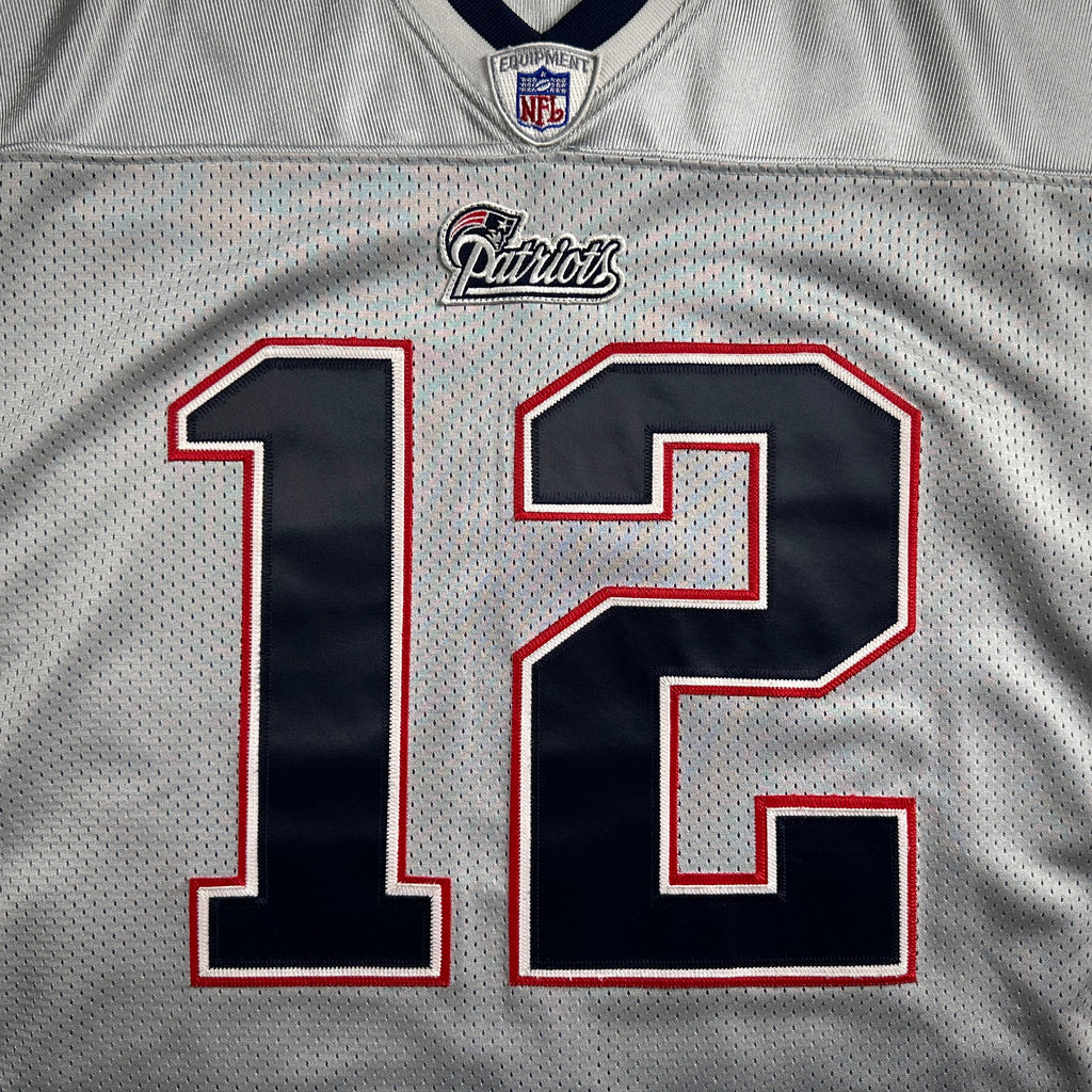 2007 Reebok NFL Authentic Jersey New England Patriots Tom Brady Sz. 50 Silver Alternate