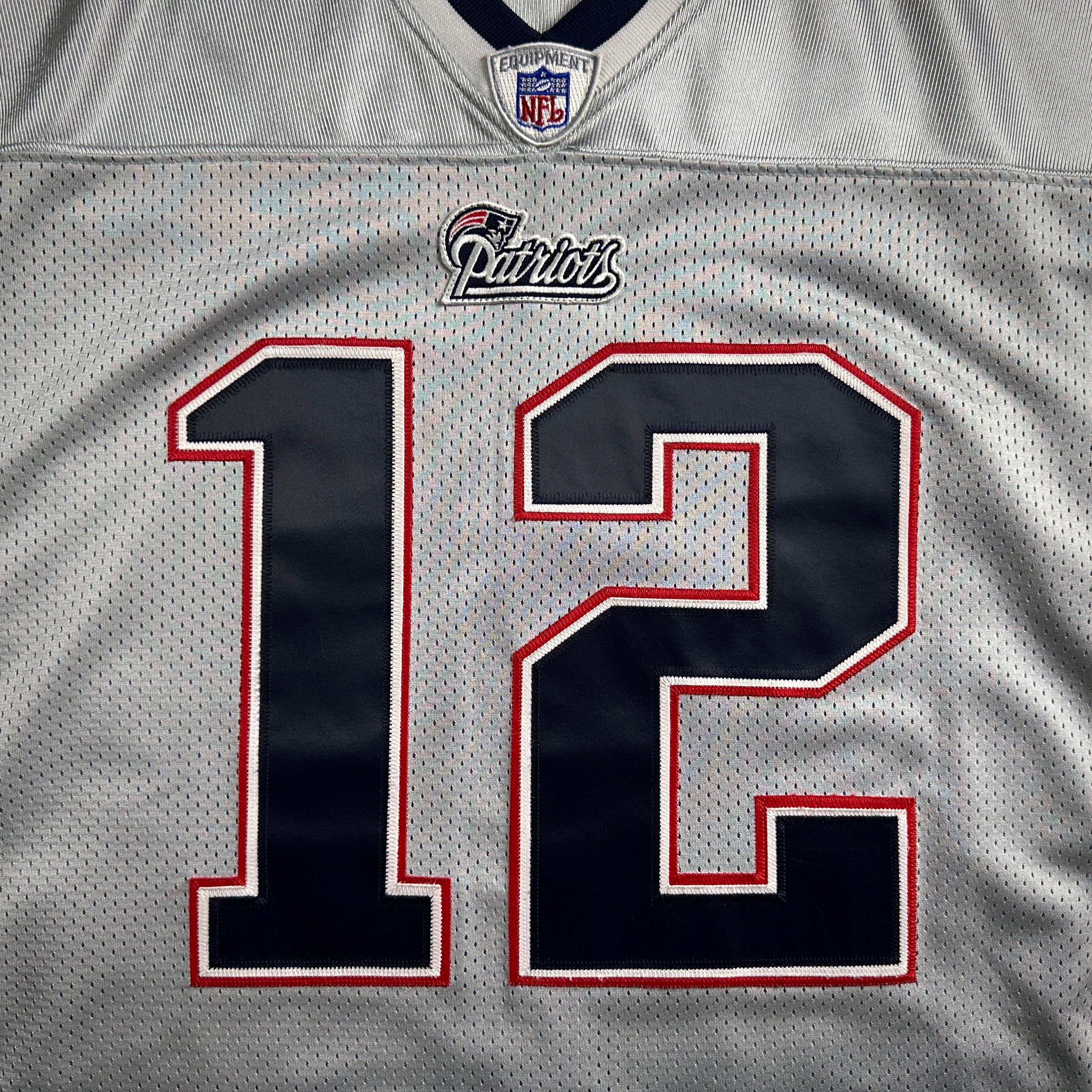 2007 Reebok NFL Authentic Jersey New England Patriots Tom Brady Sz. 50 Silver Alternate