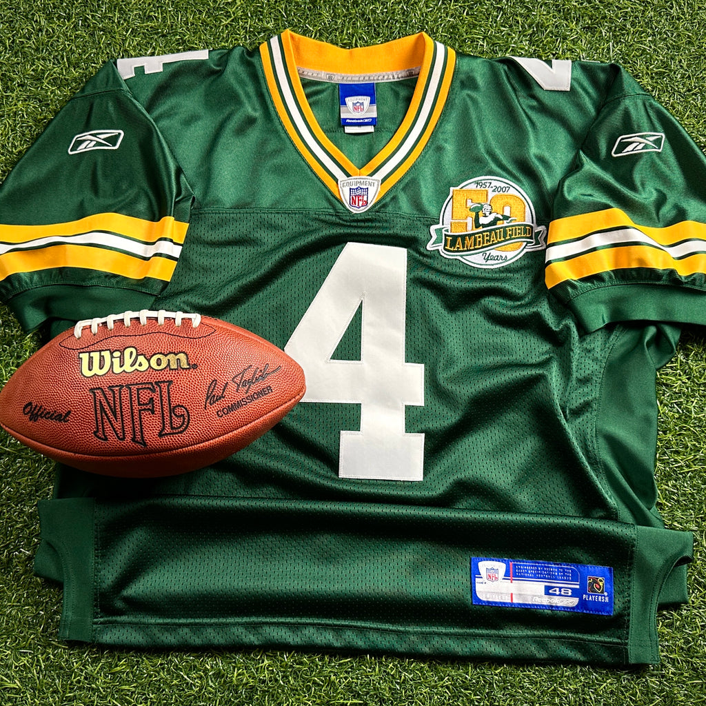 2007 Reebok NFL Authentic Jersey Green Bay Packers Brett Favre Sz. 48 Lambeau Patch