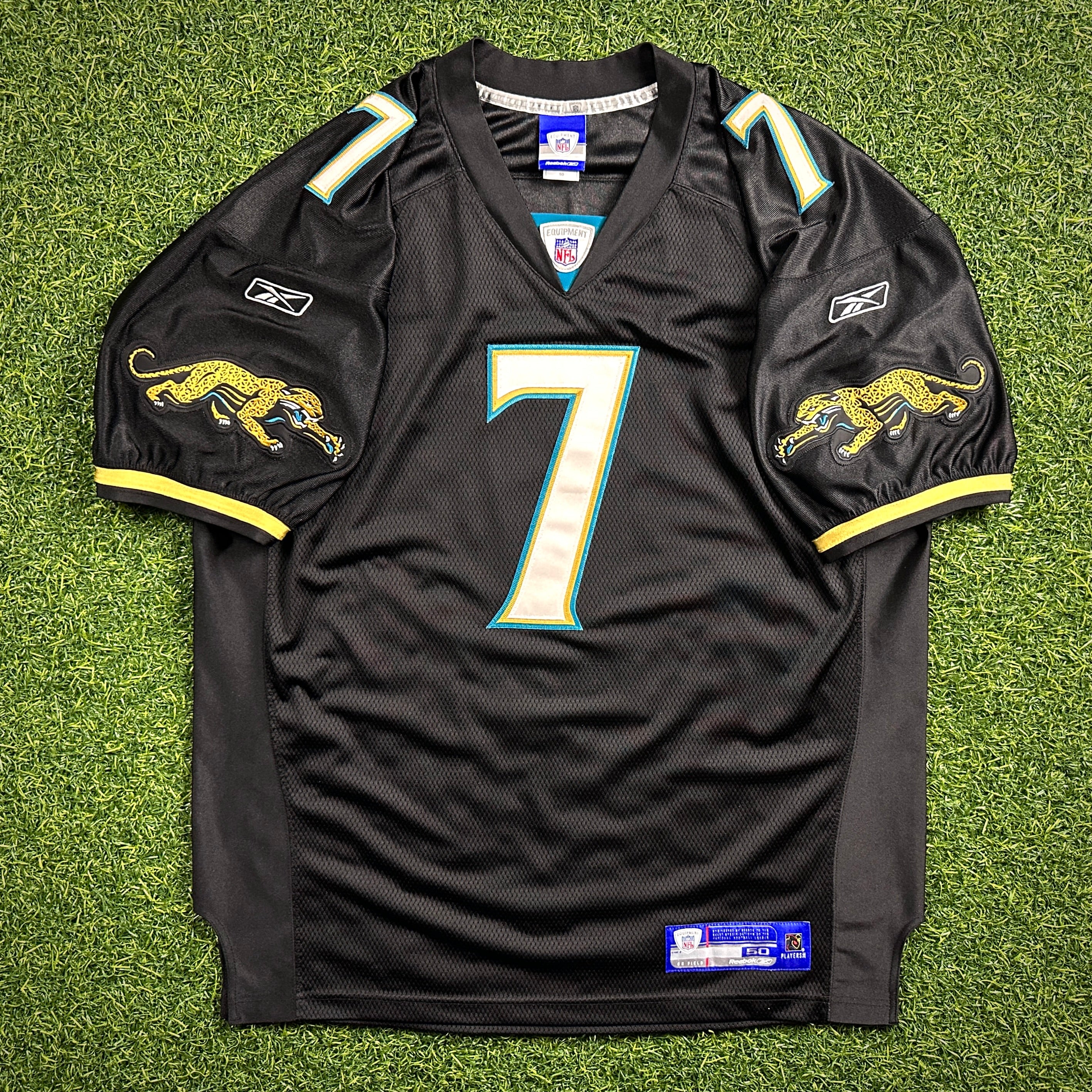 2005 Reebok NFL Authentic Jersey Jacksonville Jaguars Byron Leftwich Sz 50 Black