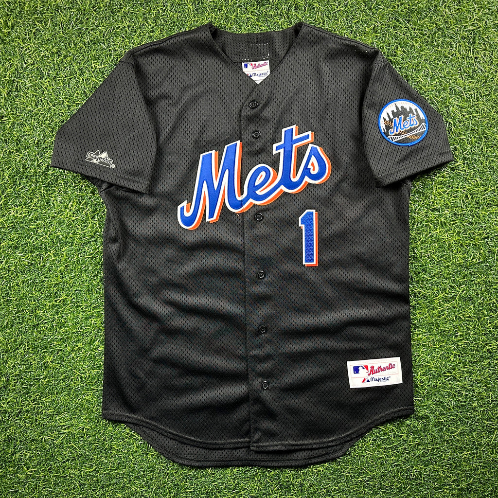 2000 Majestic MLB Jersey New York Mets Garth Brooks Black Sz. M Vintage